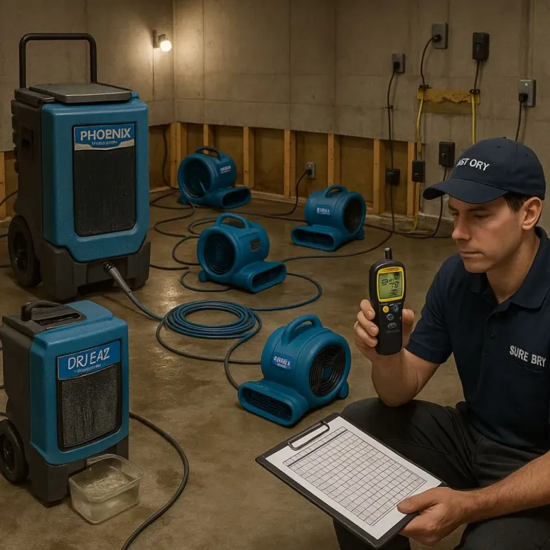 Structural Drying and Dehumidification process in New Castle, DE